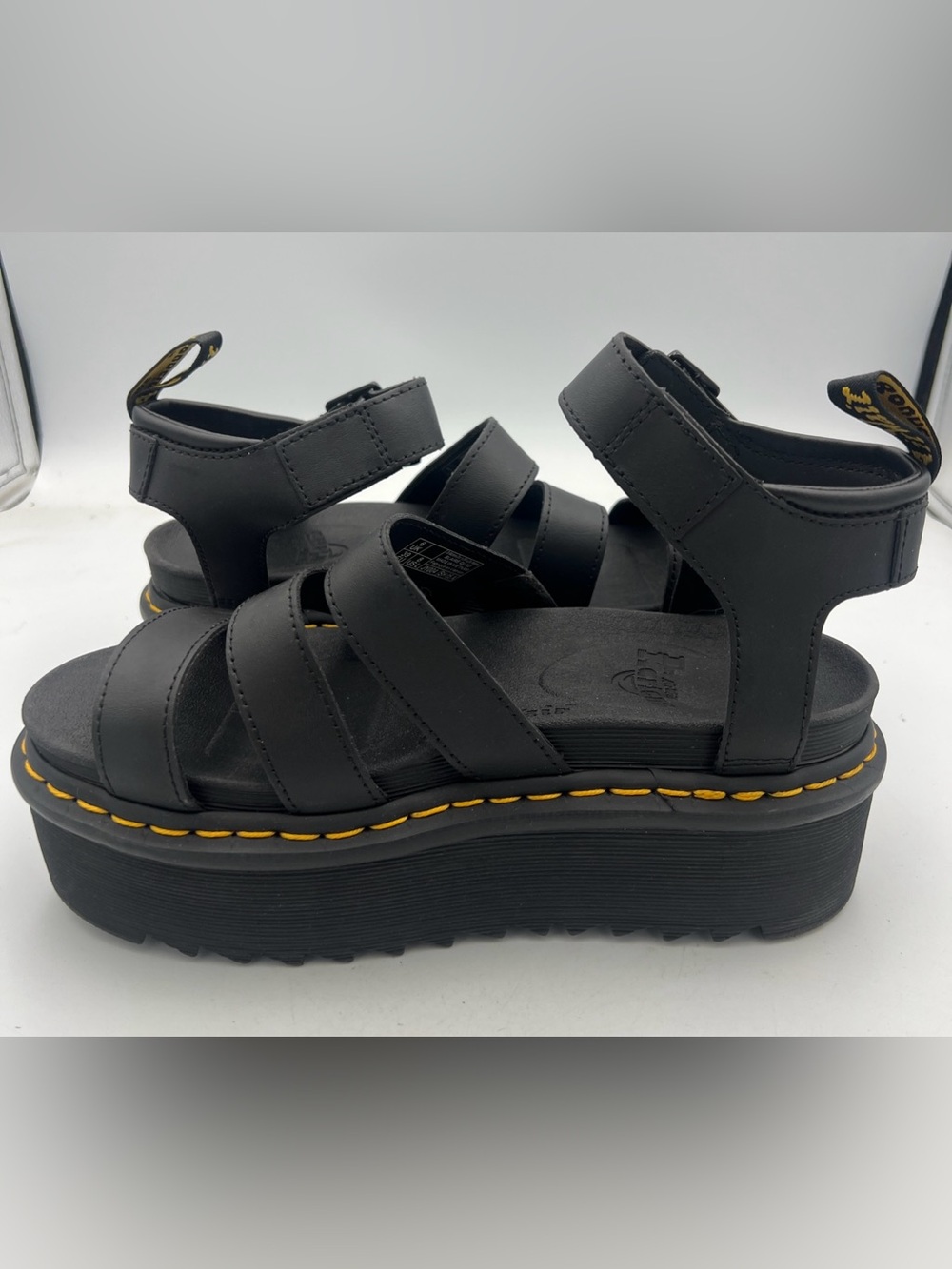 Dr. Martens Blaire Quad Buckle Strap Black Leather Women’s Sandals Size EU39 NEW - Picture 5 of 13